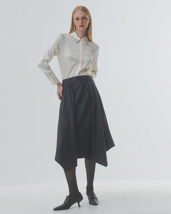 emin paul Cream Silk Button-Up Shirt