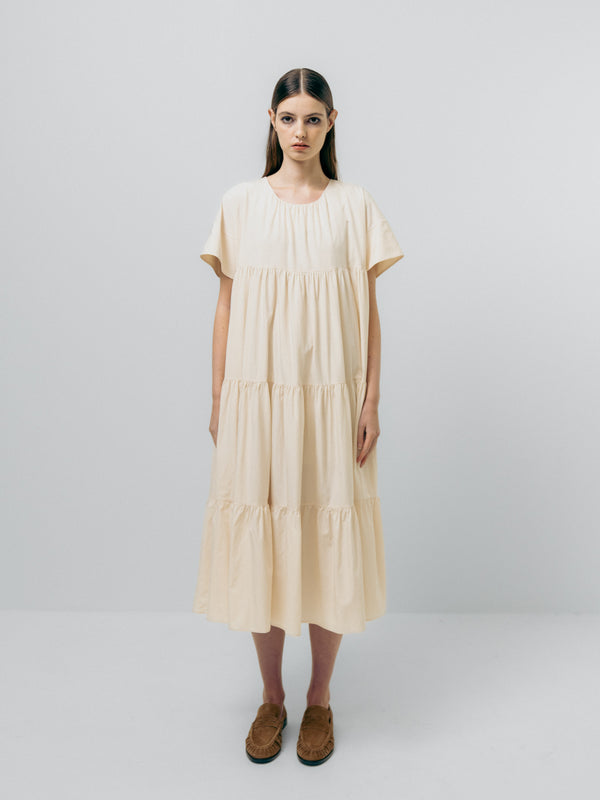 emin paul Cream Tiered T-shirt Dress