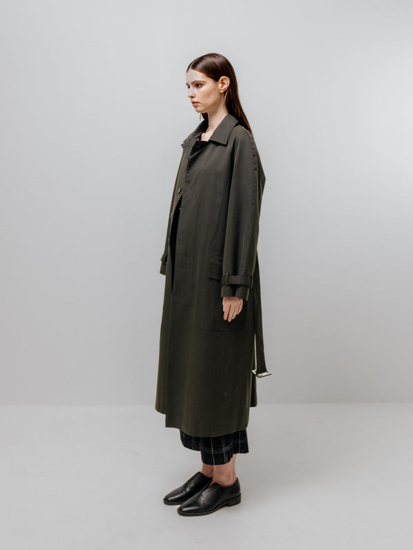 Emin Paul Khaki Belted Trench Coat