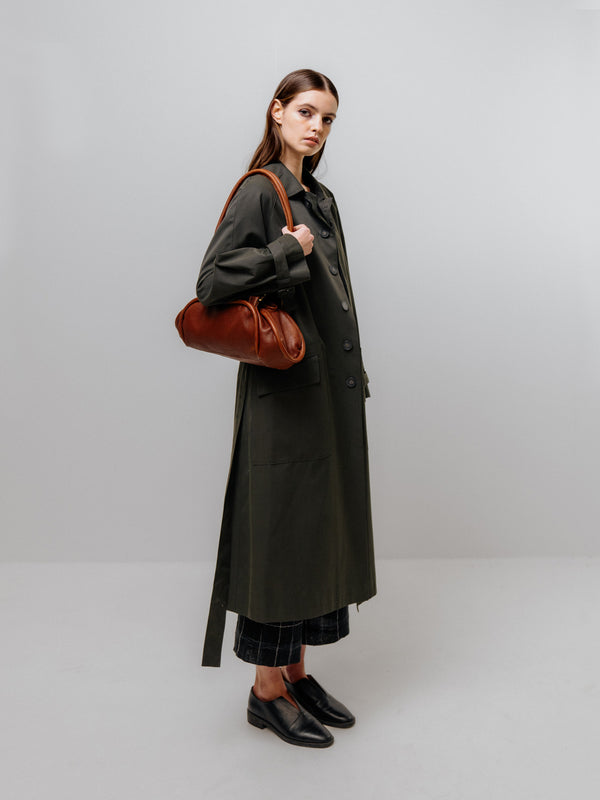 Emin Paul Khaki Belted Trench Coat