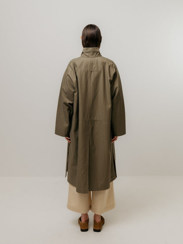 Emin Paul Khaki Funnel Neck Utility Coat
