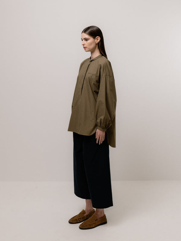 Emin Paul Khaki Utility Cotton Blouse