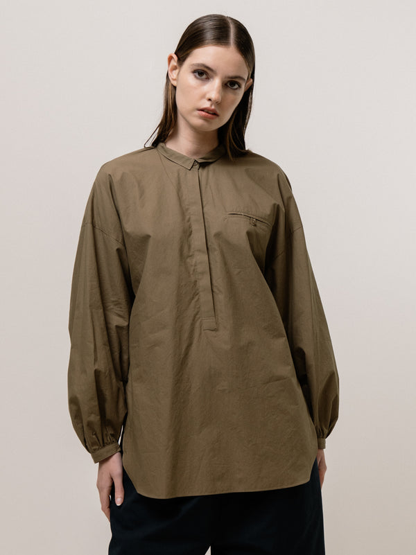 Emin Paul Khaki Utility Cotton Blouse