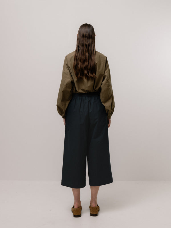 Emin Paul Navy Cotton Culottes