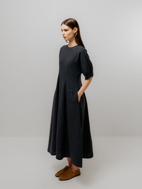Emin Paul Navy Structured Cotton Dress