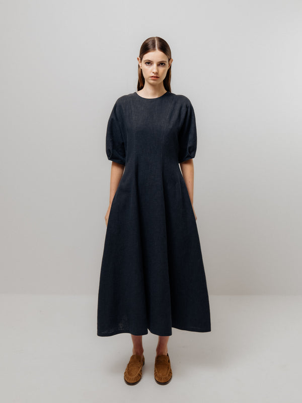emin paul Navy Structured Cotton Dress