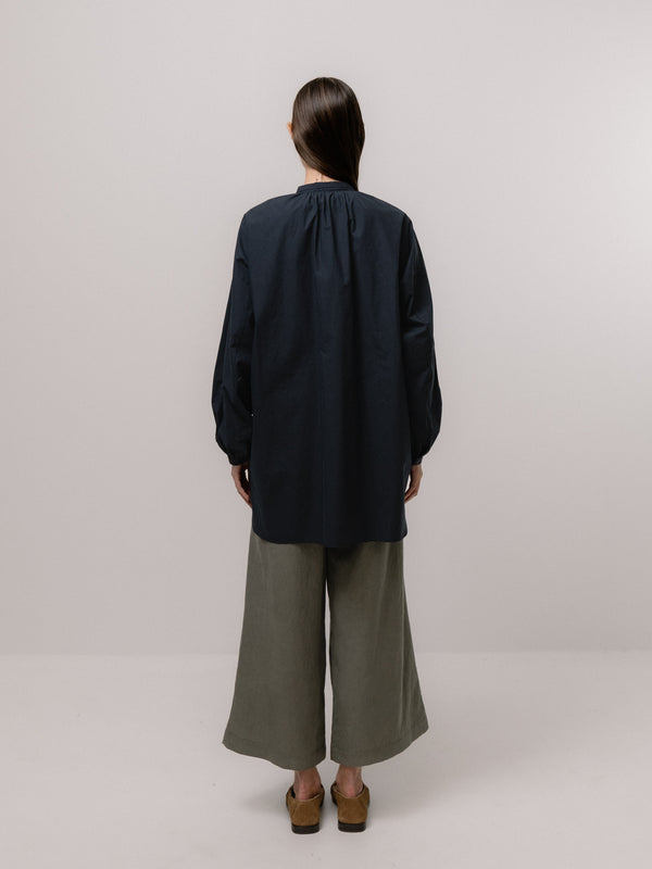 Emin Paul Navy Utility Cotton Blouse