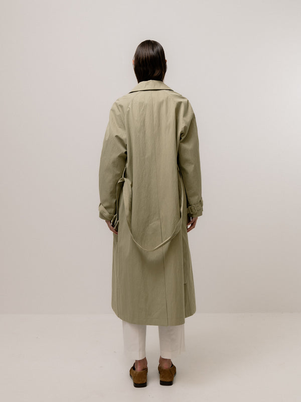 Emin Paul Olive Belted Trench Coat