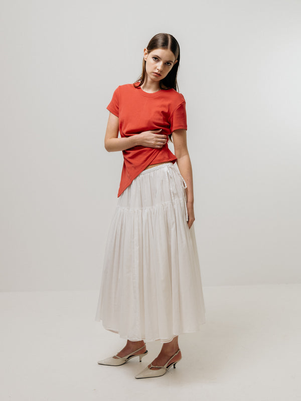 Emin Paul Red Asymmetric Tee
