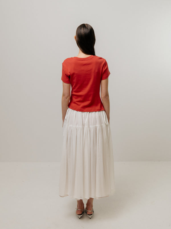 Emin Paul Red Asymmetric Tee