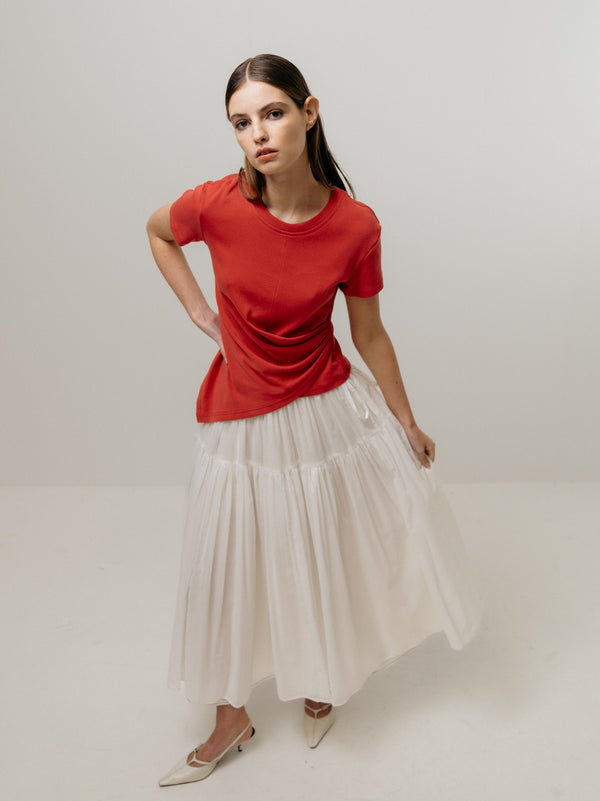 Emin Paul Red Asymmetric Tee