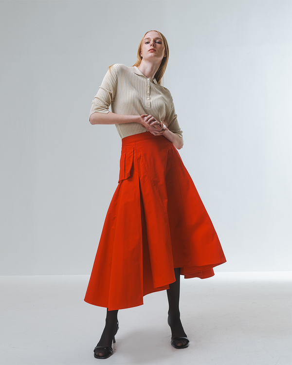 Emin Paul Red Cargo Pocket Skirt