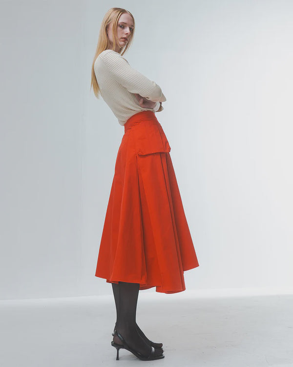 emin paul Red Cargo Pocket Skirt