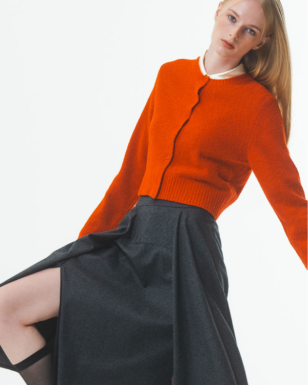 Emin Paul Red Cropped Cardigan