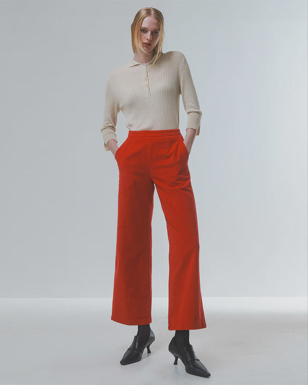 Emin Paul Red Relaxed-Leg Trousers