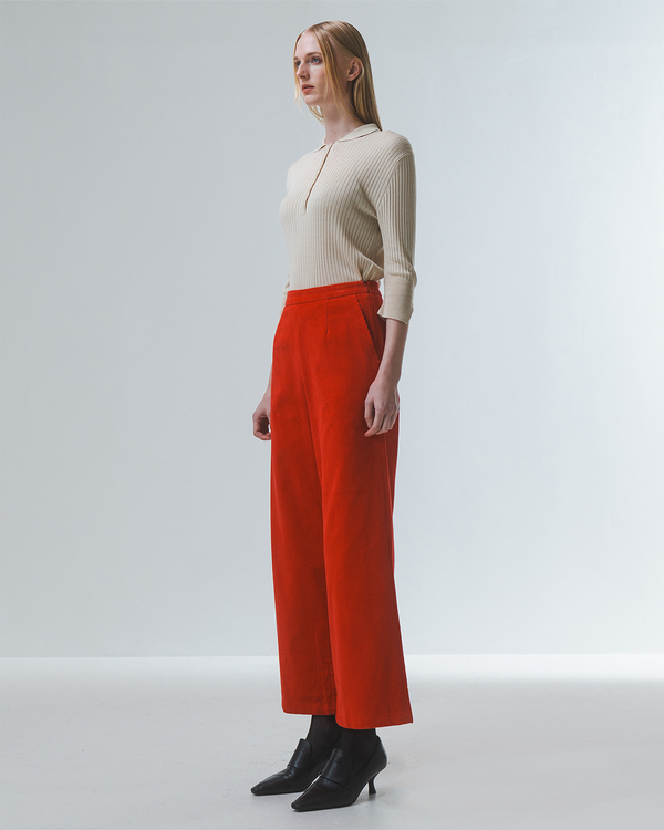 Emin Paul Red Relaxed-Leg Trousers