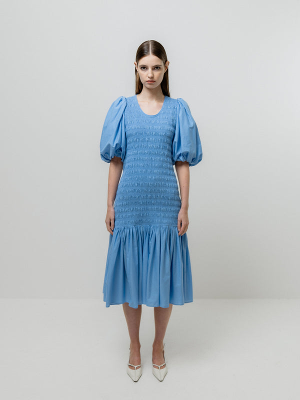 emin paul Sky Smocked Midi Dress