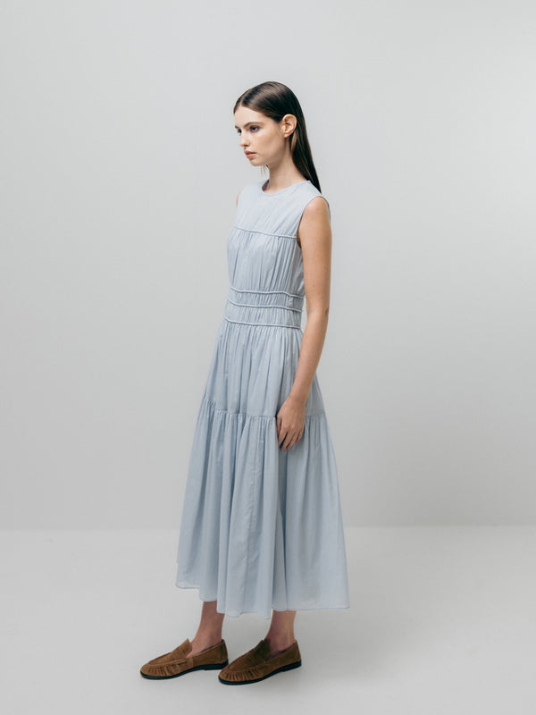Emin Paul Sky Triple Gathered Dress
