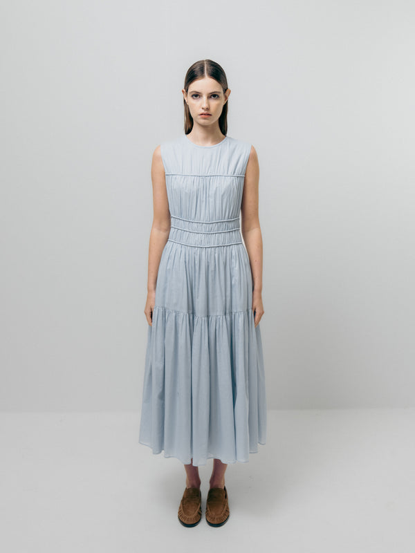 emin paul Sky Triple Gathered Dress