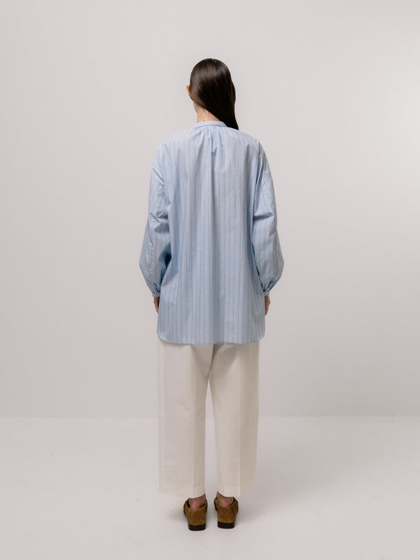 Emin Paul Striped Utility Cotton Blouse