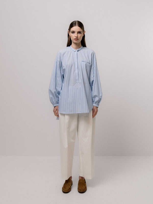 emin paul Striped Utility Cotton Blouse