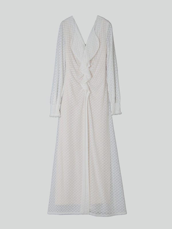 Emin Paul White Asymmetric Lace Dress