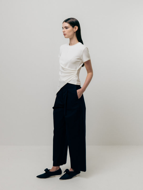 Emin Paul White Asymmetric Tee