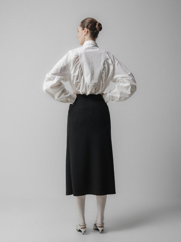 Emin Paul White Back Gathered Shirt