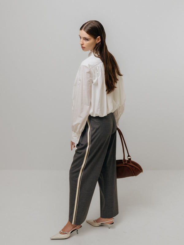 Emin Paul White Bubble Hem Long-Sleeve Shirt