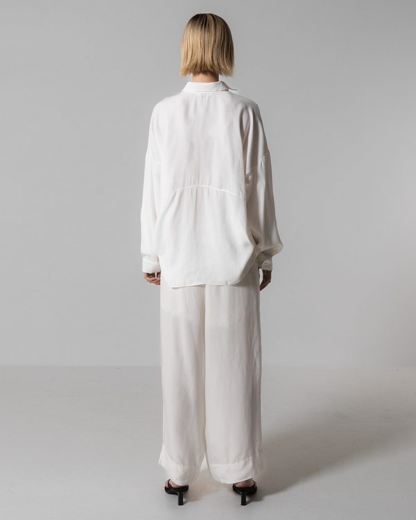 Emin Paul White Curved Hem Blouse