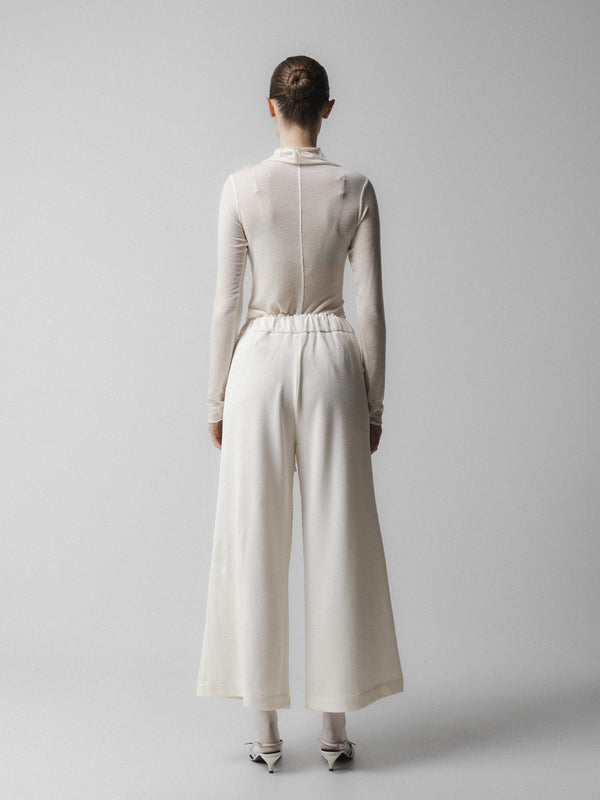 Emin Paul White Ribbon Tie Culottes