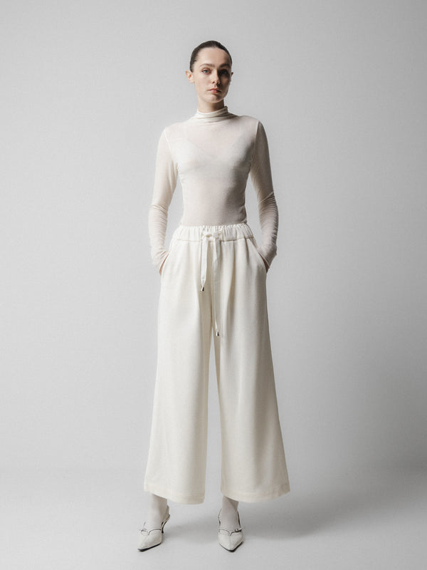 emin paul White Ribbon Tie Culottes