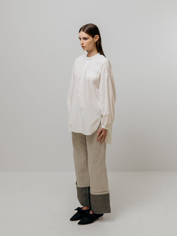 Emin Paul White Utility Cotton Blouse