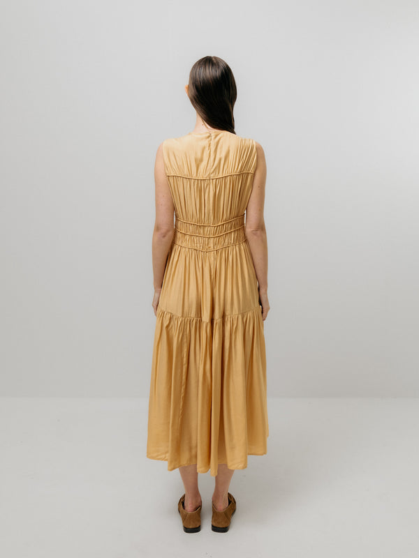 Emin Paul Yellow Triple Gathered Dress
