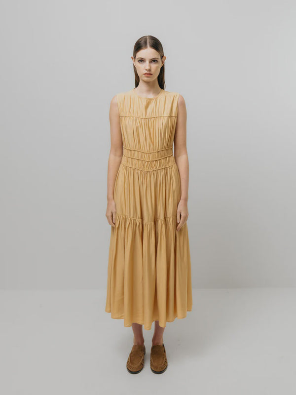 emin paul Yellow Triple Gathered Dress