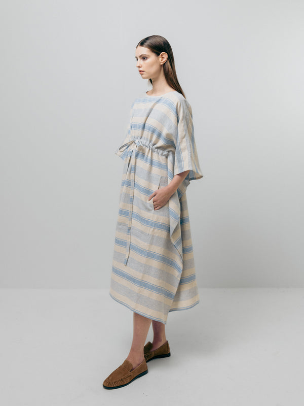 Emin Paul Striped Adjustable Drawstring Waist Kaftan