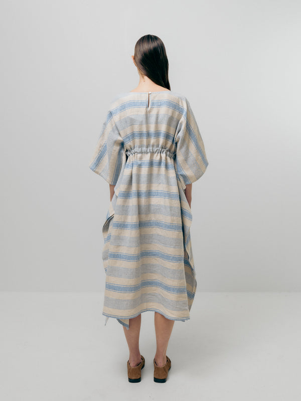 Emin Paul Striped Adjustable Drawstring Waist Kaftan