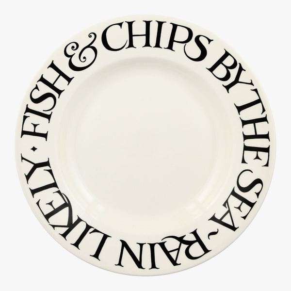 Emma Bridgewater Black Toast Fish & Chips Large Dinner Plate 10.5 Inch