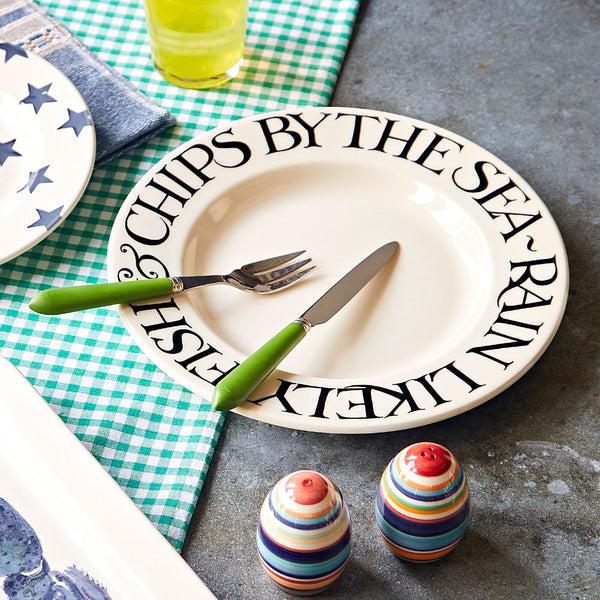 emma bridgewater Black Toast Fish & Chips Large Dinner Plate 10.5 Inch
