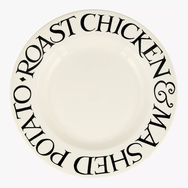 Emma Bridgewater Black Toast Roast Chicken Large Dinner Plate 10.5 Inch