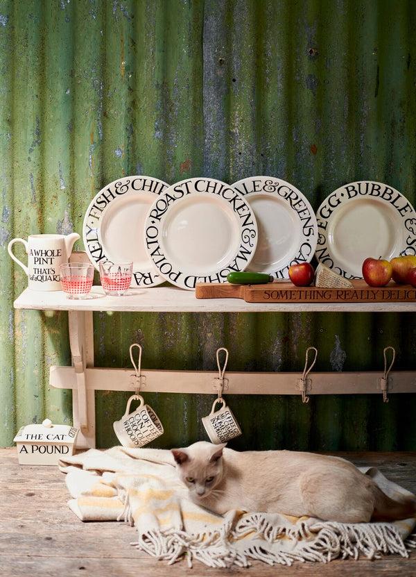 Emma Bridgewater Black Toast Veggies Large Dinner Plate 10.5 Inch