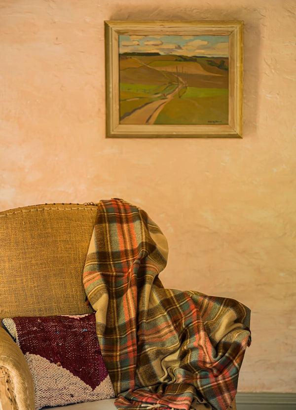 emma bridgewater Brown Check Merino Wool Throw 140Cm X 185Cm