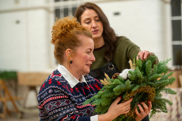 emma bridgewater Christmas Wreath Making with Afternoon Tea
