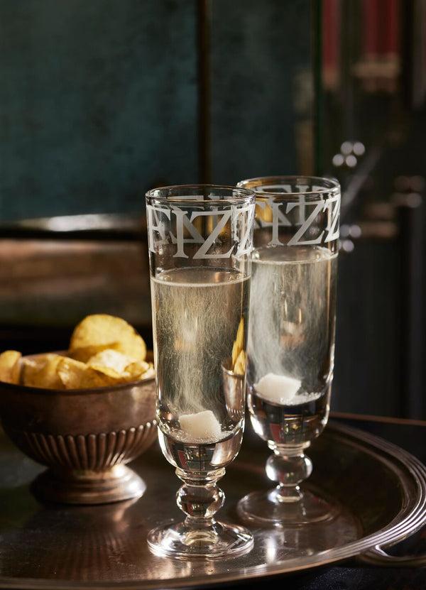 emma bridgewater Black Toast Set Of 2 Glass Flutes