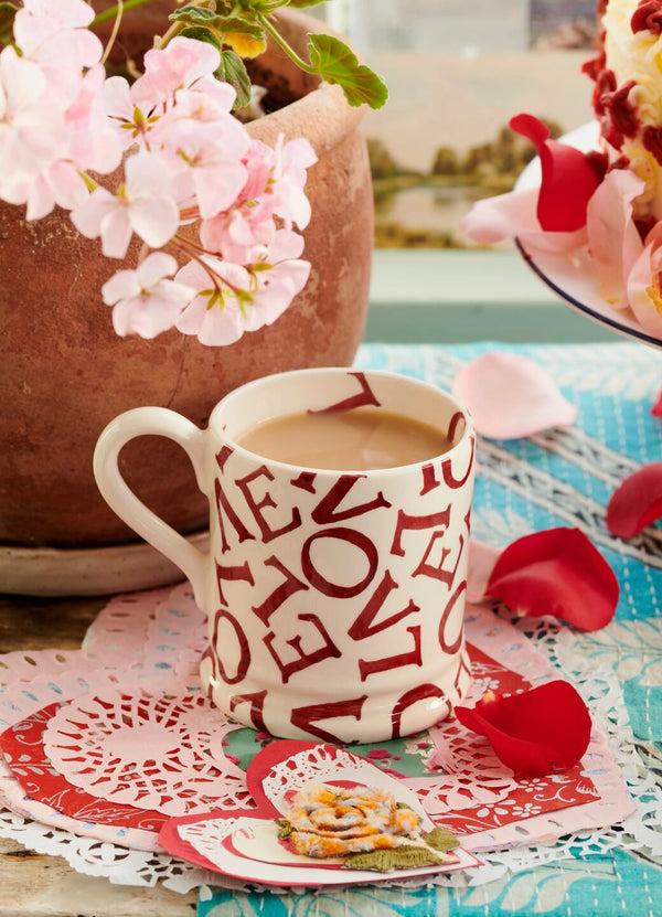 emma bridgewater L.O.V.E Polka Red 1/2 Pint Mug