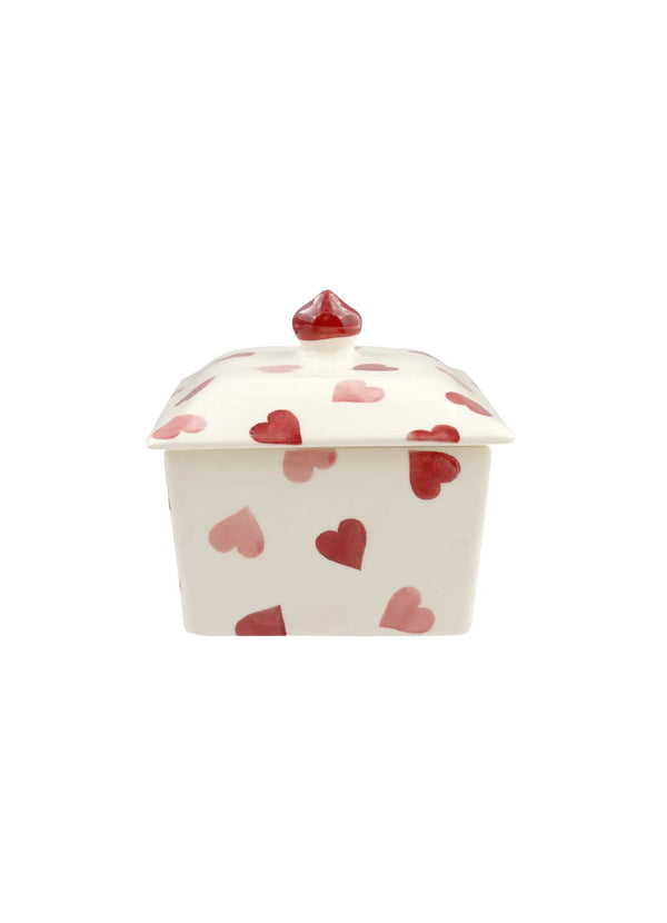 Emma Bridgewater Pink Hearts Small Butter Dish