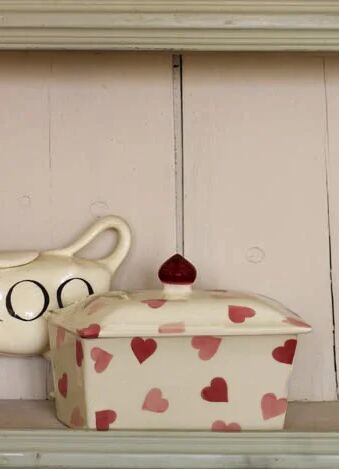 emma bridgewater Pink Hearts Small Butter Dish