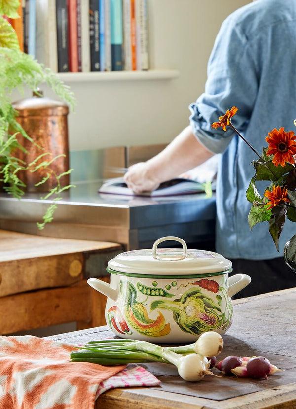 emma bridgewater Mixed Vegetable Enamel Medium Cooking Pot
