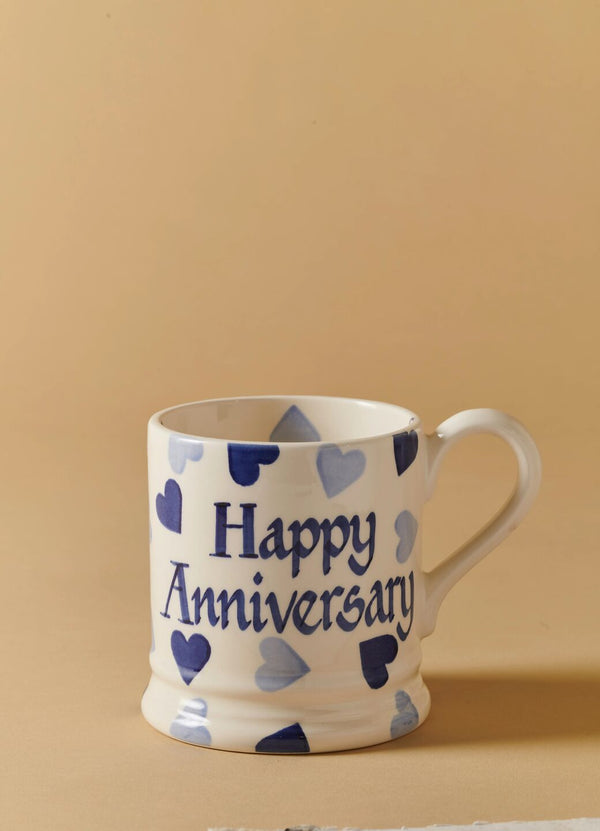 emma bridgewater Personalised Blue Hearts 1/2 Pint Mug
