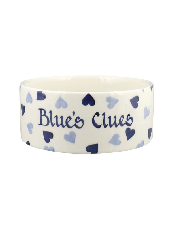 emma bridgewater Personalised Blue Hearts Large Pet Bowl